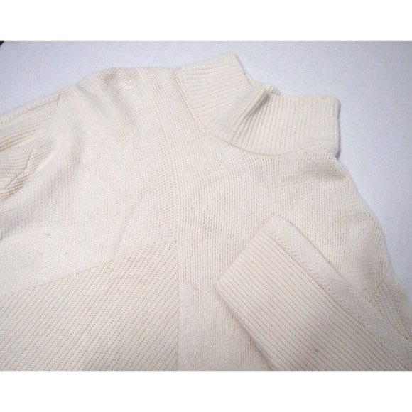 Talbots Womens Sweater XLP Oversized Tunic Cowl Neck Pullover Ivory Wool Sp 2022 - Picture 4 of 5